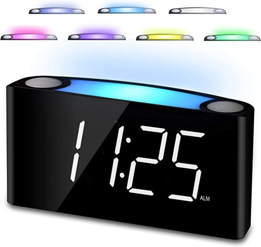 Ecost customer return Digital Alarm Clock for Bedroom, 7 Inch LED Large Display and Slider, 12/24 H,