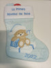 Ecost Heart's Sign Babys First Christmas Stockings Blue - Spanish