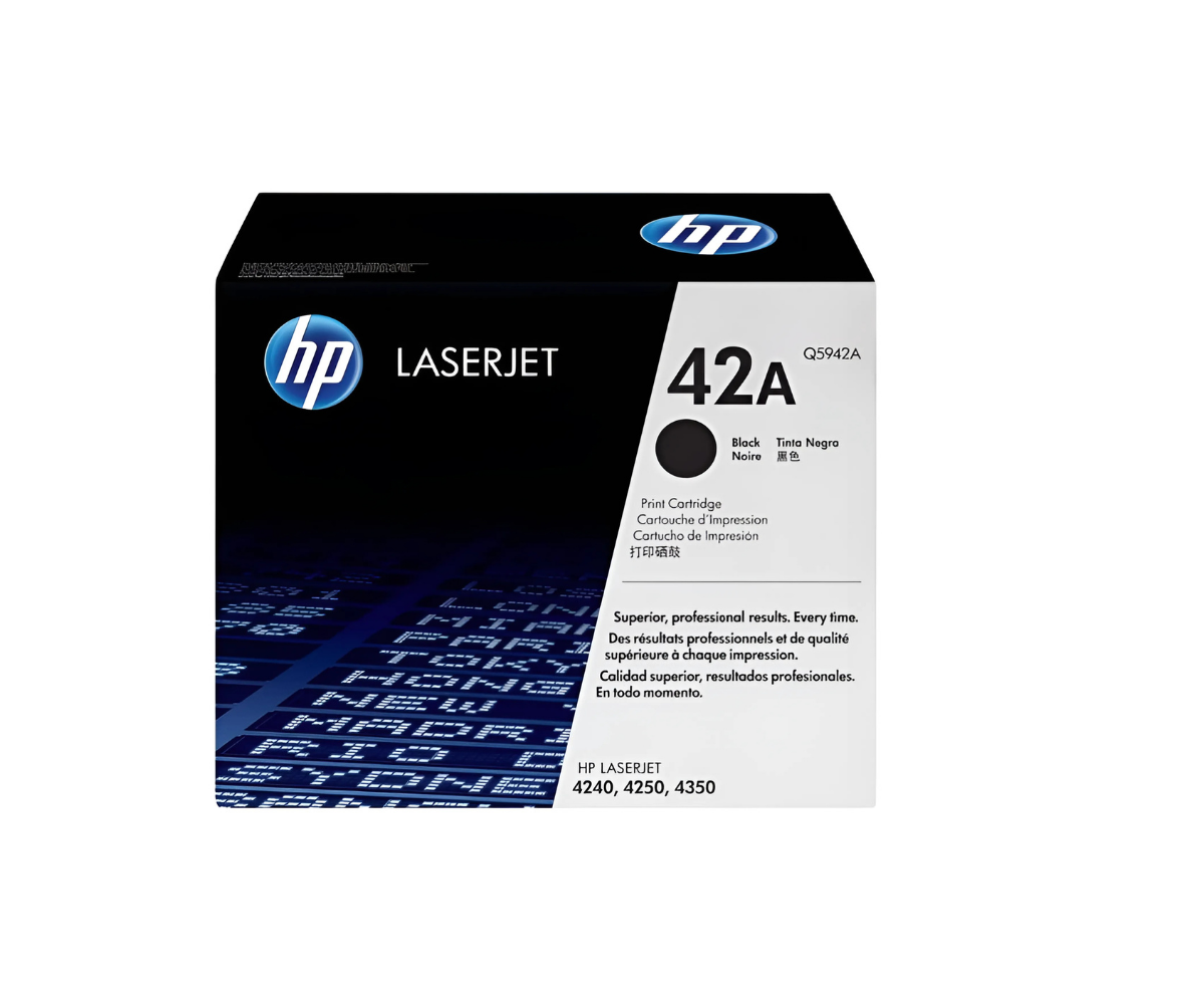 HP 42A Black Original LaserJet Toner Cartridge, Q5942A