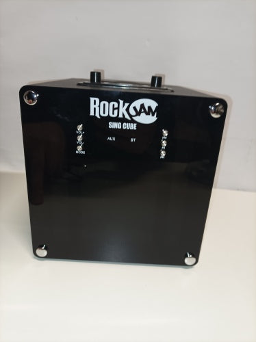 Ecost Customer Return RockJam RJSC01-BK Singcube Rechargeable Bluetooth Karaoke Machine with Two Mic