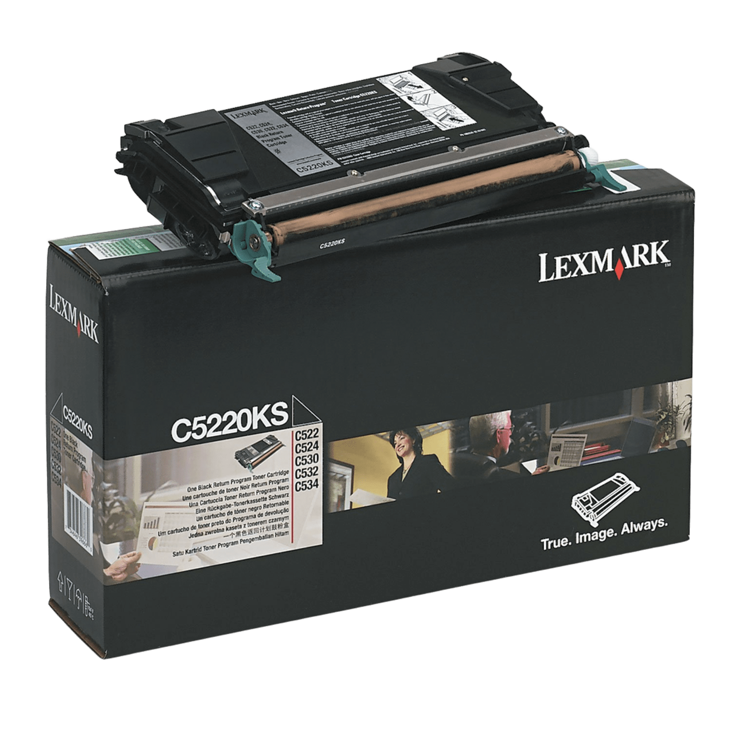 Original Lexmark C5220KS black toner cartridge - open box