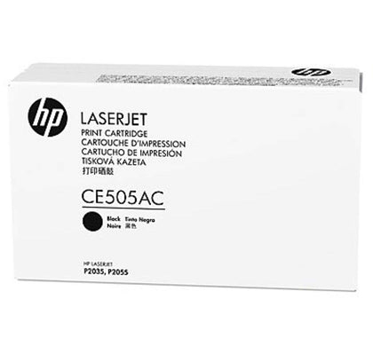 Original HP CE505AC black toner cartridge - open box