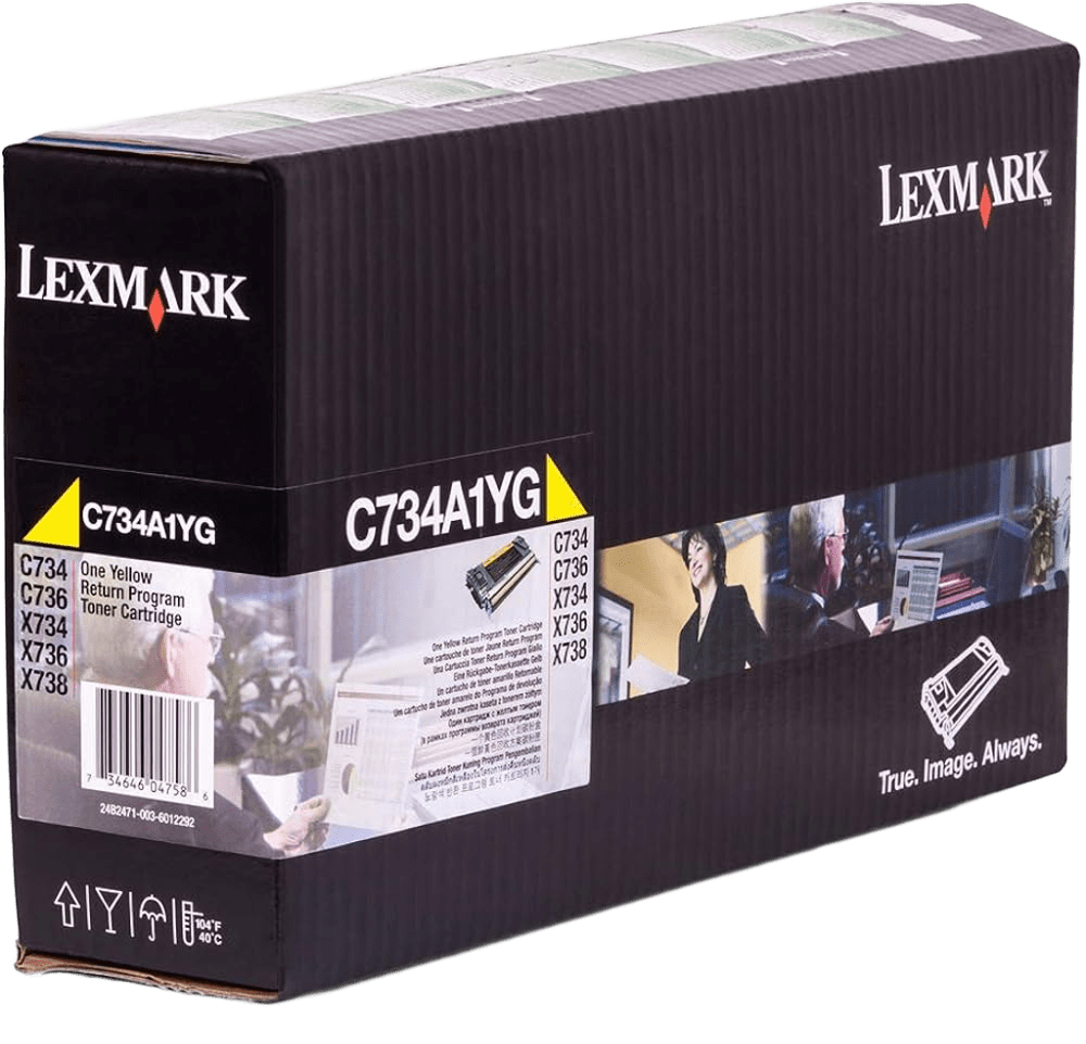 Original Lexmark C734A1YG yellow toner - open box