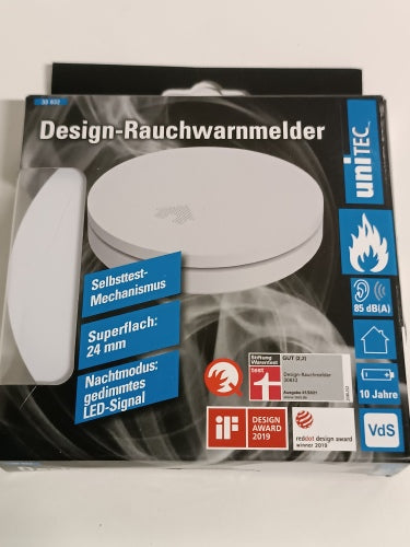 Ecost customer return UNITEC 10 Year Design Smoke Alarm, Stiftung Warentest rating “Good” (2.2), Wir