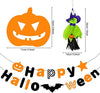 Ecost Qpout Halloween Party Hanging Decorations, Pack of 6 Hanging Ghost Ornament and Happy Hallowee