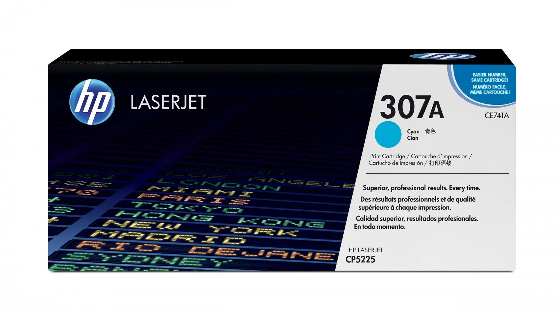 HP 307A (CE741A) Original Toner Cartridge, Cyan - open box