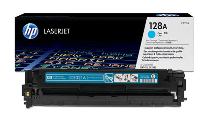 HP 128A Cyan Original LaserJet Toner Cartridge CE321A - open box