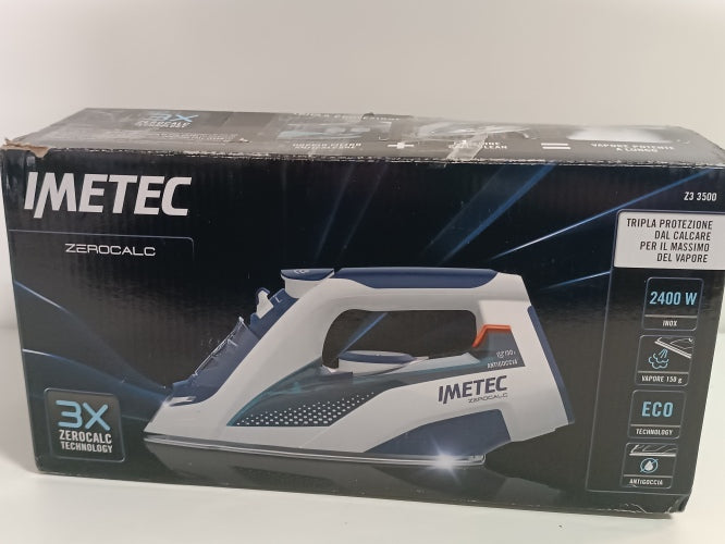 Ecost Customer Return, Imetec ZeroCalc Z3 3500 Steam Iron with Anticalcare Technology, Multi-Hole St