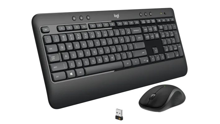 Logitech MK540 Advanced Combo Wireless Keyboard + Mouse, RF Wireless, EN+ARA, Black