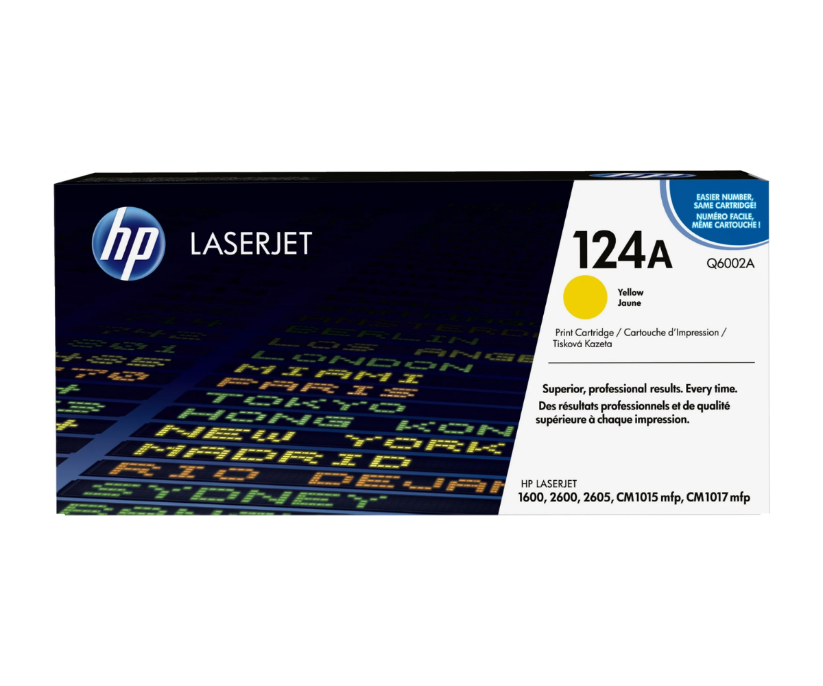 HP 124A Yellow Original Toner Cartridge - (Q6002A)