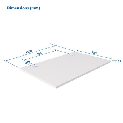 Ecost Customer Return, Laminated particle board desk Up Up, white 1200x750mm