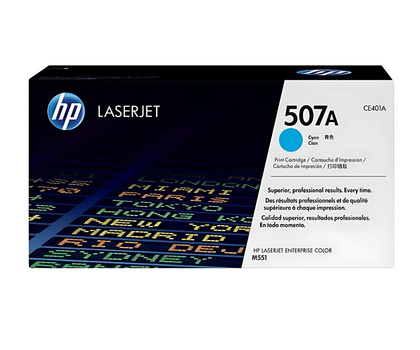 HP 507A Cyan Original LaserJet Toner Cartridge, CE401A