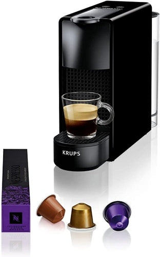 Ecost customer return Krups Nespresso XN1108 Essenza Mini coffee capsule machine, 1260 watts, black