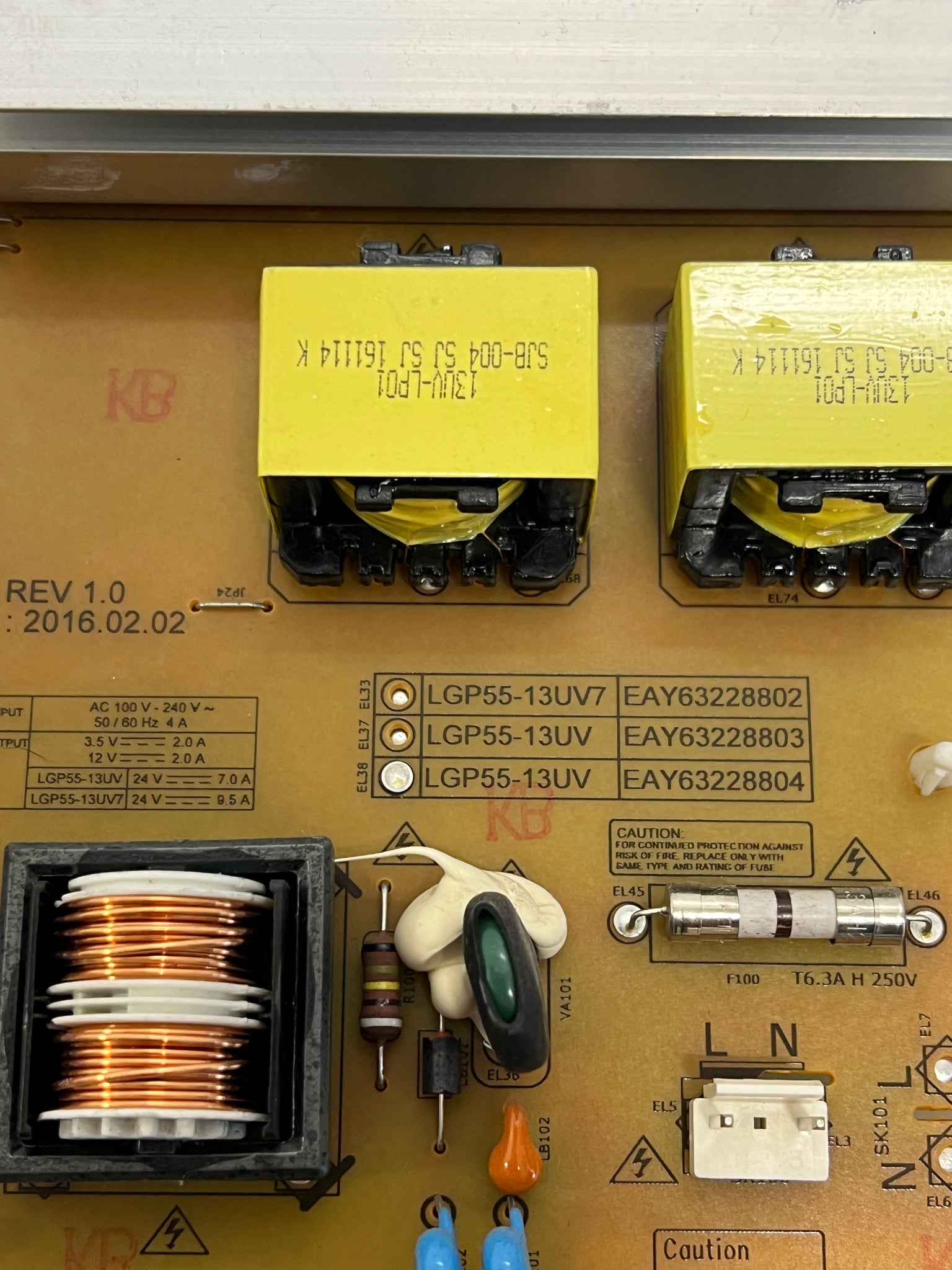 POWER SUPPLY LGP55-13UV7 EAY63228802 for LG 47LV35A-5B