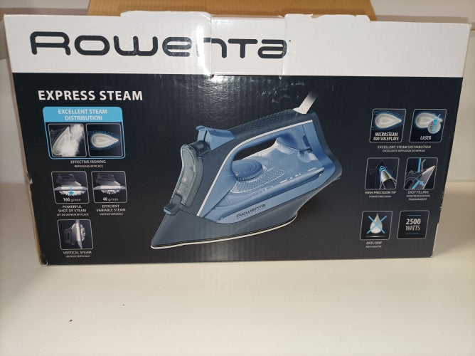 Ecost Customer Return, Rowenta DW 4320 D1 Dry & Steam iron Microsteam 300 Laser 2500 W Blue