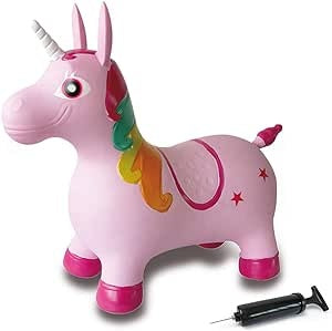 Ecost Customer Return JAMARA 460316 – Bouncing Animal Unicorn with Pump – BPA-Free, Maximum Load 50