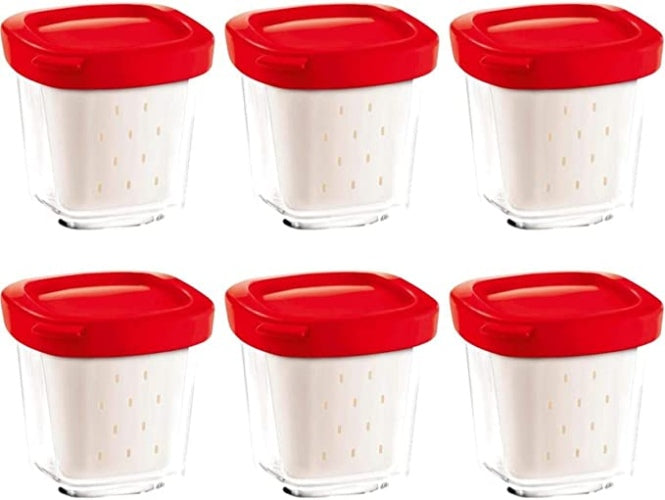 Ecost customer return SEB Set of 6 yoghurt containers, red