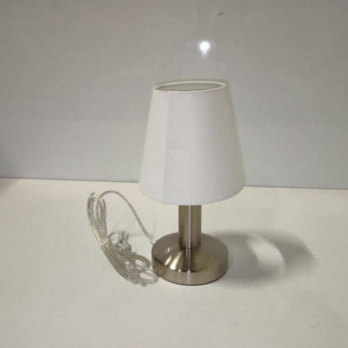 Ecost customer return Trio Leuchten 599600101 Table Lamp, Matte Nickel with Fabric Shade,