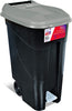 Ecost customer return Tayg Lid grey waste bin 80 litres with pedal, black base (433009)