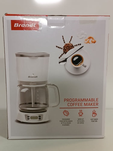 Ecost Customer Return, Brandt CAF1318ES Electric Filter Coffee Maker - Capacity 18 Cups - Tank - Gla