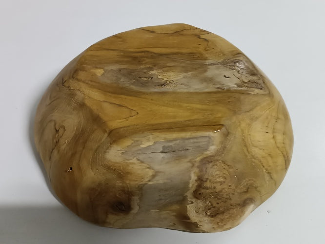 Ecost customer return Ambientehome Advent Wreath Advent Bowl Teak Round Approx. 20  25 cm Root Bowl