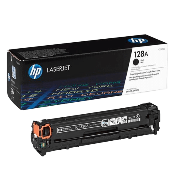 HP 128A (CE320A) black toner cartridge - open box