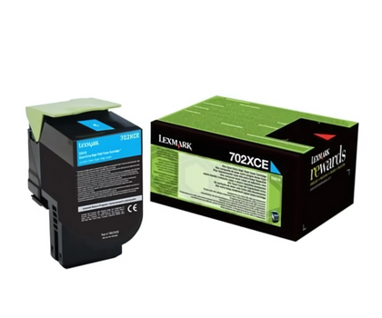 Original Lexmark  High Yield Cyan Toner Cartridge (702XCE)