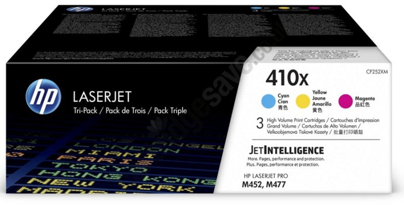 HP 410X (CF252XM) 3-pack Toner Cartridge, C/M/Y