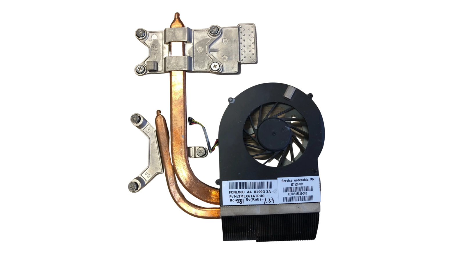 HP DV6 DV7 637609-001 Heatsink and Fan