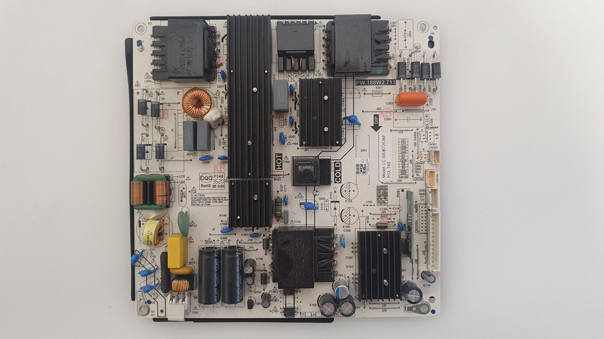 Sharp power supply LC-50UK7253KF PW.188W2.711 (defective - for spare parts)