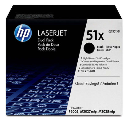 Original HP Q7551XD 51X double pack black toner cartridge - open box