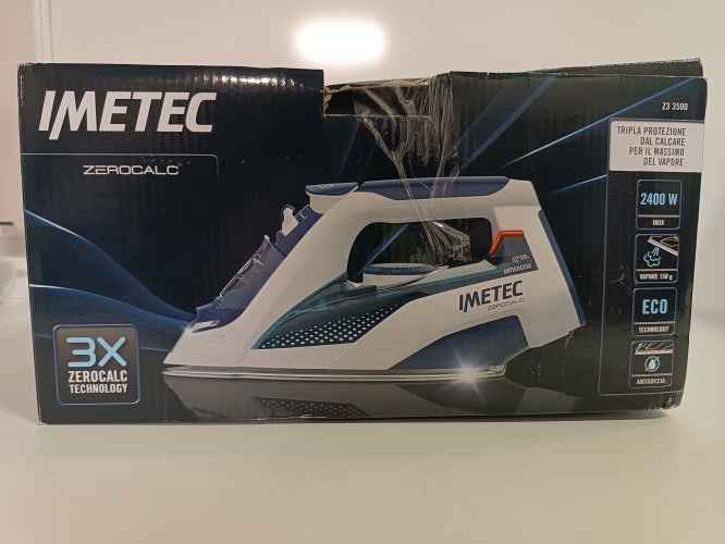 Ecost Customer Return, Imetec ZeroCalc Z3 3500 Steam Iron with Anticalcare Technology, Multi-Hole St