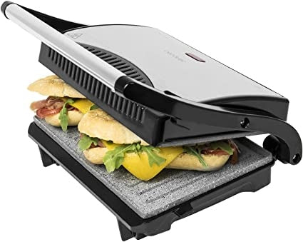 Ecost Customer Return, Panini Grill, Electric Grill, Iron And Toasted Sandwich Maker Stone-Coated Ro