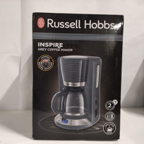 Ecost customer return Russell Hobbs Inspire Digital Coffee Machine, Grey, Programmable Timer, 1.25