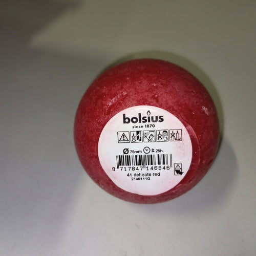 Ecost customer return bolsius  Rustic Ball Candle  Red  7.6 cm  Pack of 6  Unscented Rust