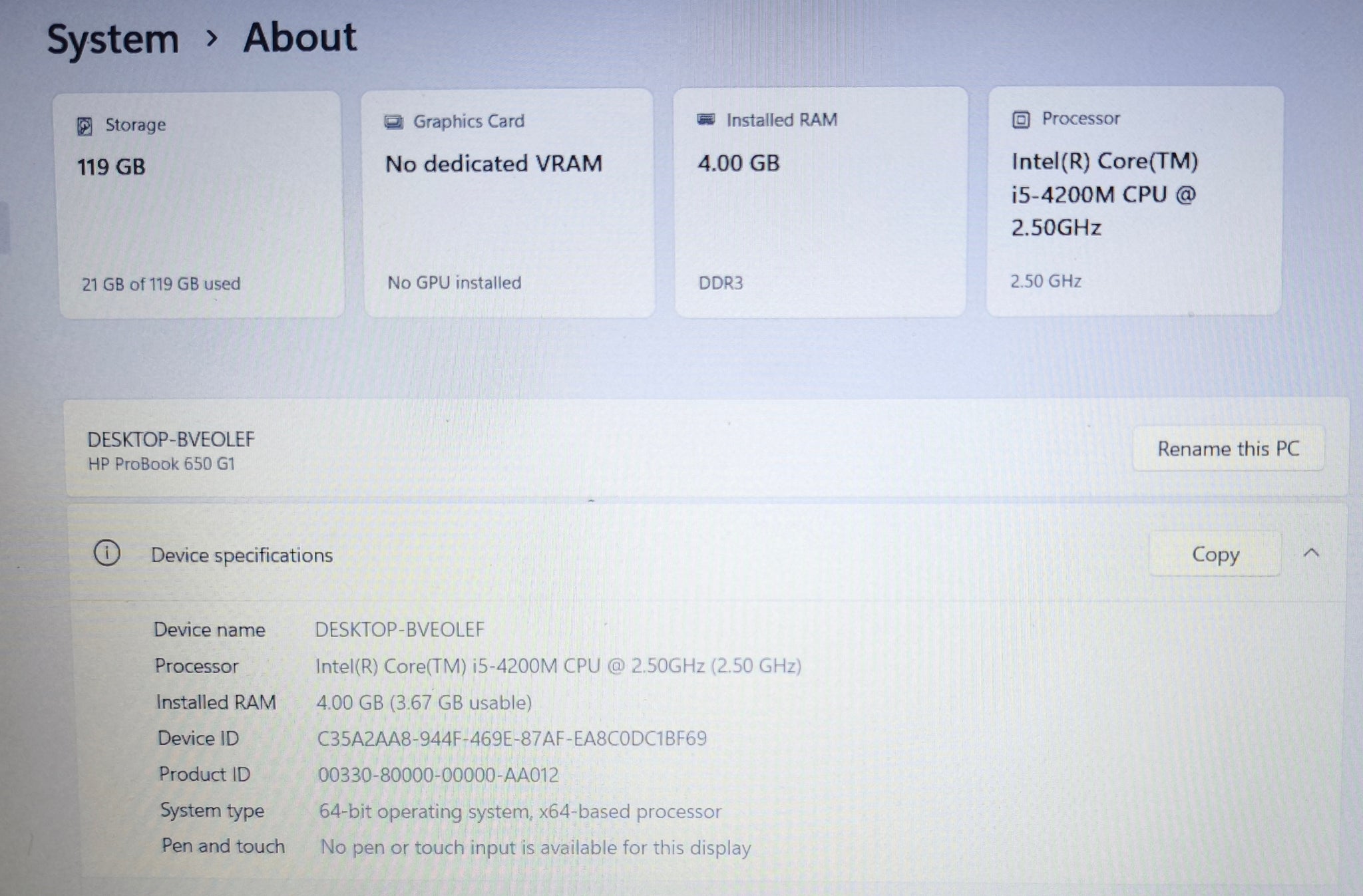 HP ProBook 650 G1 15.6