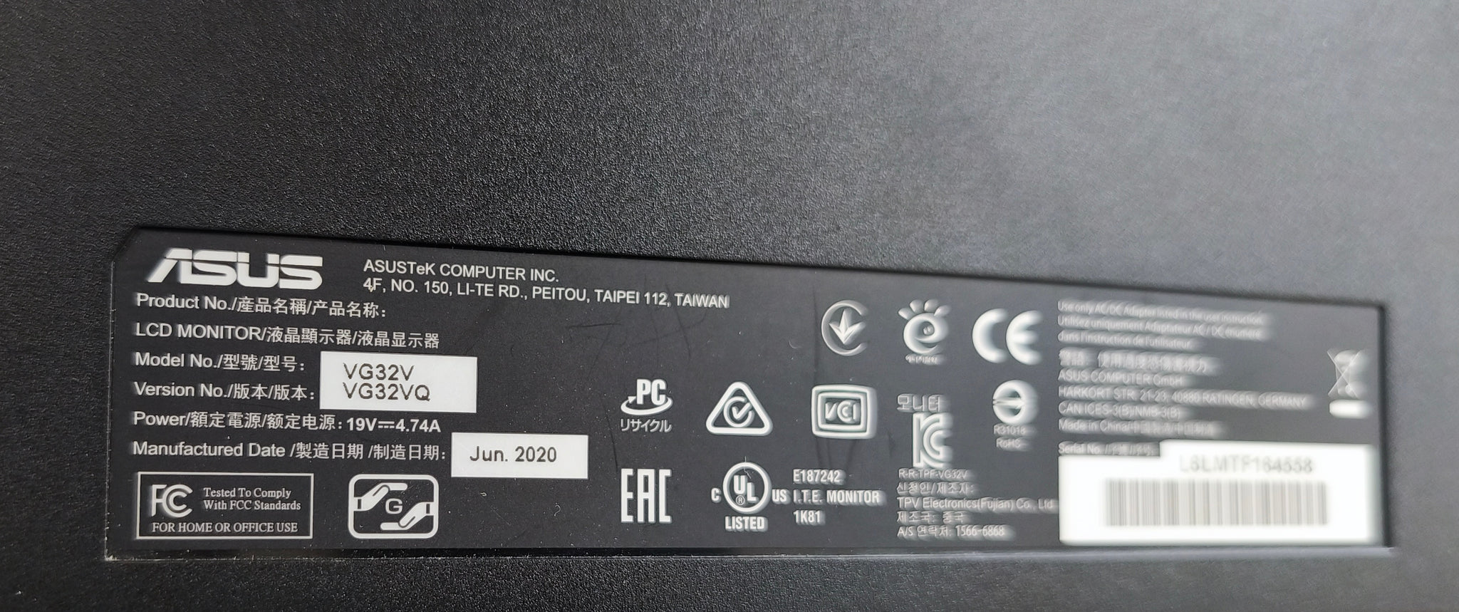 Asus VG32VQ curved 31.5 monitor for parts