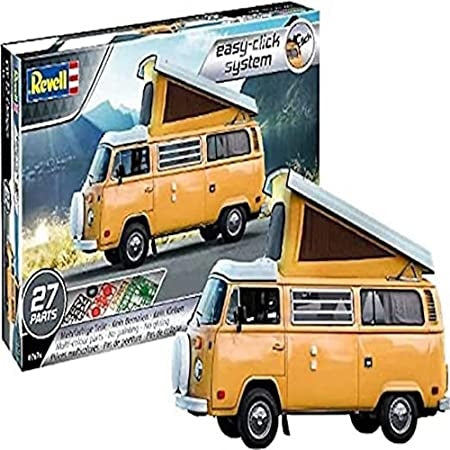 Ecost Customer Return Revell 07676 Volkswagen T2 Camper (Easy-Click) Model Kit 1:24 Scale, Unvarnish