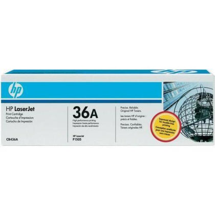 HP 36A Black Original Toner Cartridge, CB436A - open box