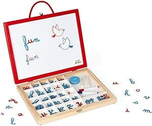 Ecost Customer Return Janod - Essentiel - Wooden Cursive Letters Case 4 in 1 - Educational Game