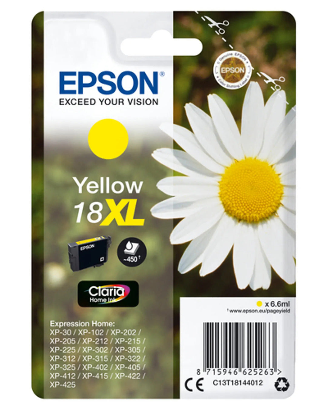 Original Epson 18XL Yellow High Capacity Ink Cartridge - open box