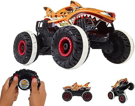 Ecost Customer Return Hot Wheels HGV87 - Monster Trucks Tiger Shark, Remote Control 4x4 Toy