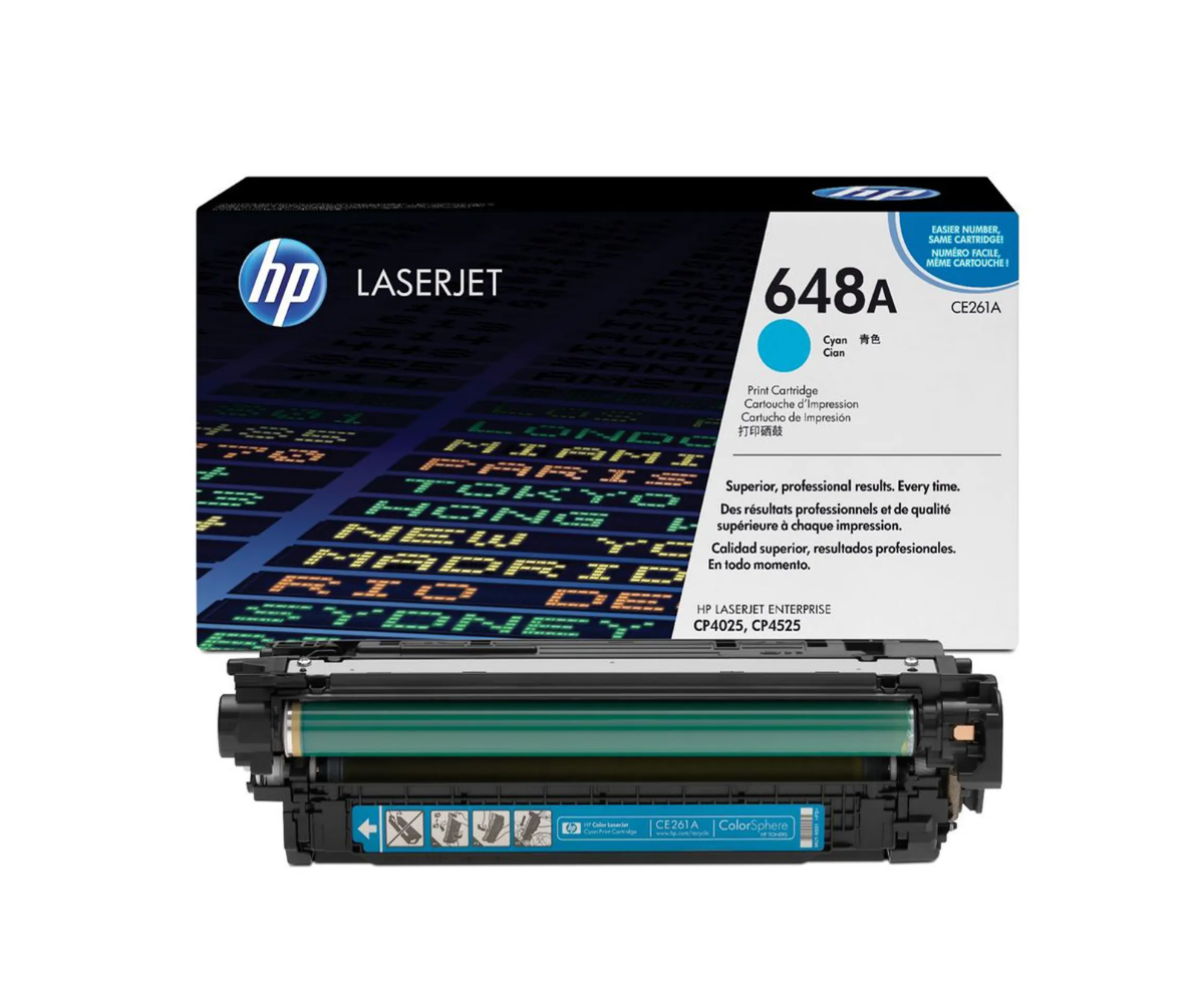 HP 648A Cyan Original Toner Cartridge, CE261A