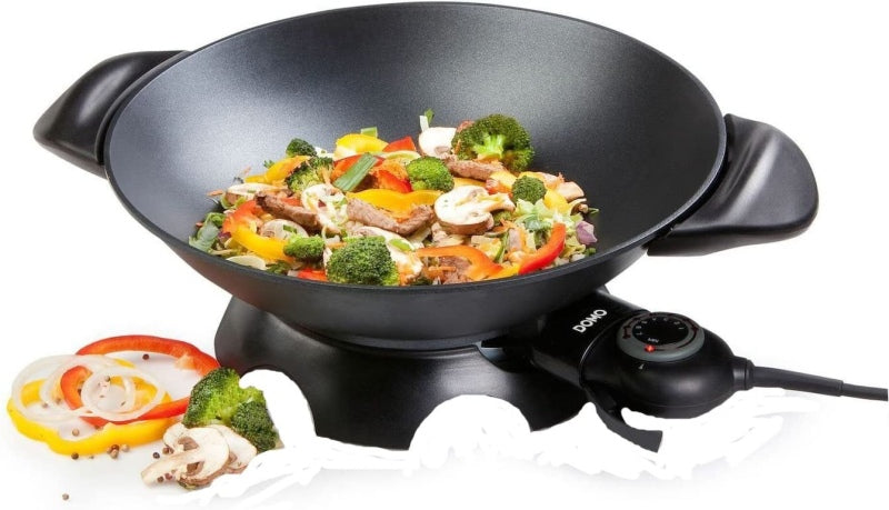 Ecost Customer Return, Domo Do-8708W Grande Wok Electric Aluminum Black 5 L