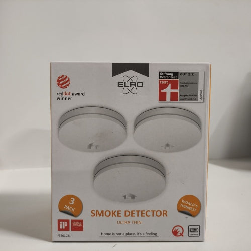 Ecost customer return ELRO FS4610 Ultra Flat Smoke Detector with 10Year Battery Life  With Q Label