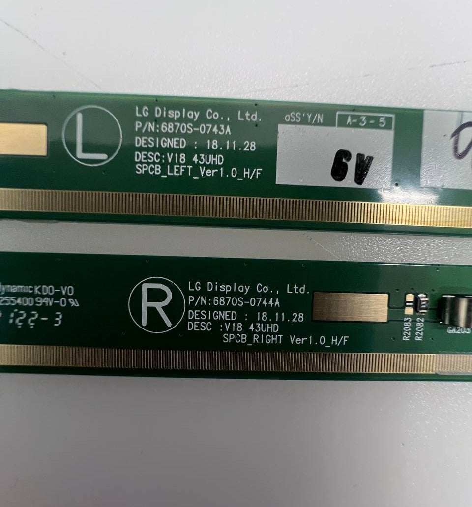 Matrix board 6870S-0743A / 6870S-0744A for LG 43UP76903LE TV