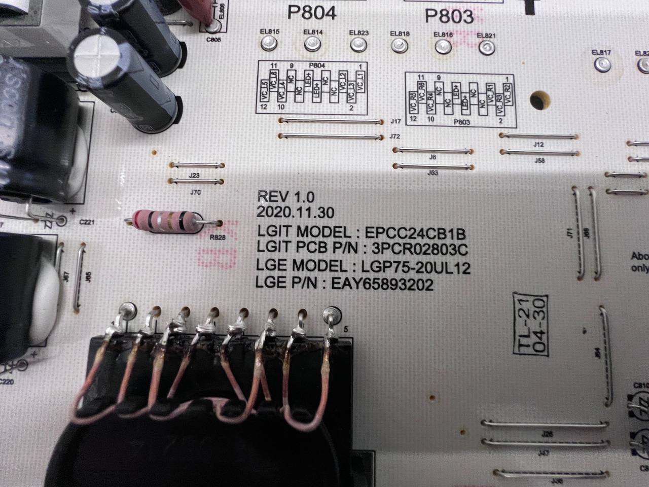 Power Supply LGP75-20UL12 EAY65893202 for LG 75NANO813PA TV