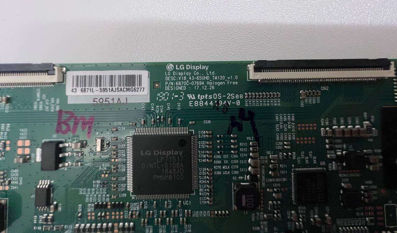 T-con board 6870C-0769A for Philips 43PUS6504/12 Smart TV