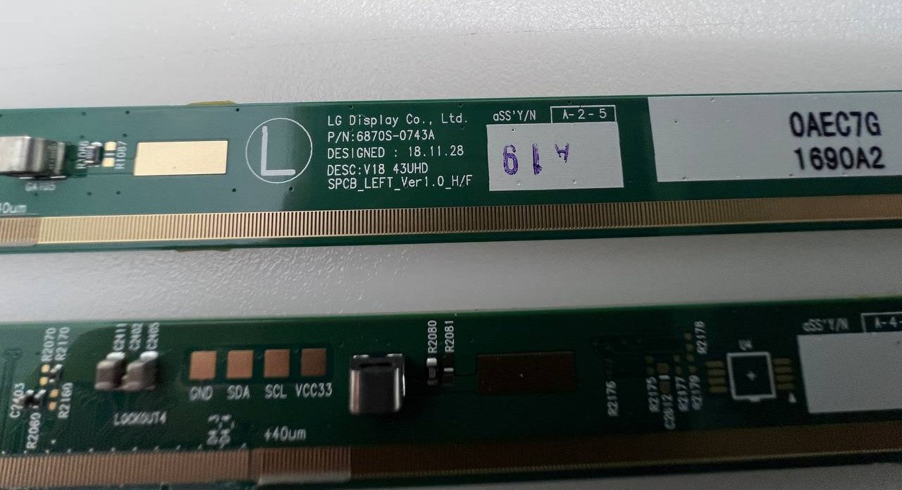 Matrix Boards 6870S-0743A / 6870S-0744A for LG 43UP75003LF TV