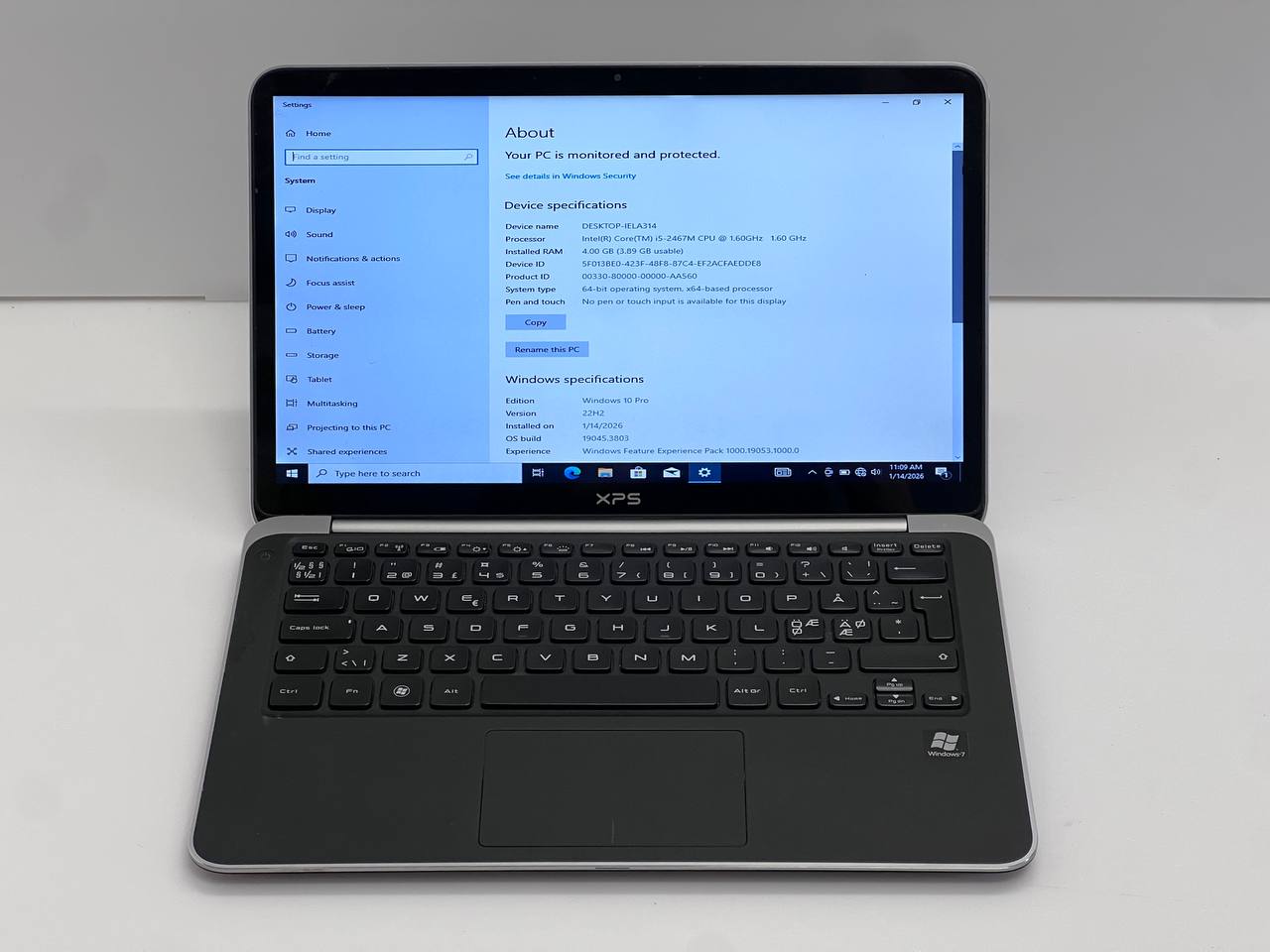 Dell XPS IELA314 13.3″ Laptop – Intel i5 2nd Gen, 4GB RAM, 256GB SSD Storage